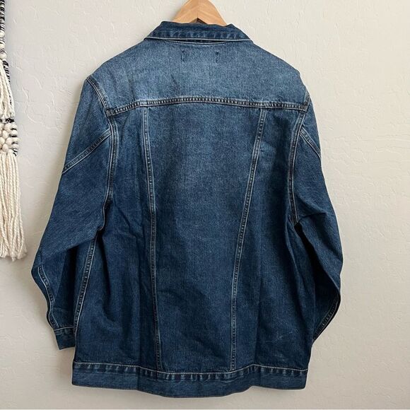 FREE PEOPLE x SANDRINE ROSE Women’s Tres Cool Oversized Denim Jacket Size Large - Picture 4 of 10